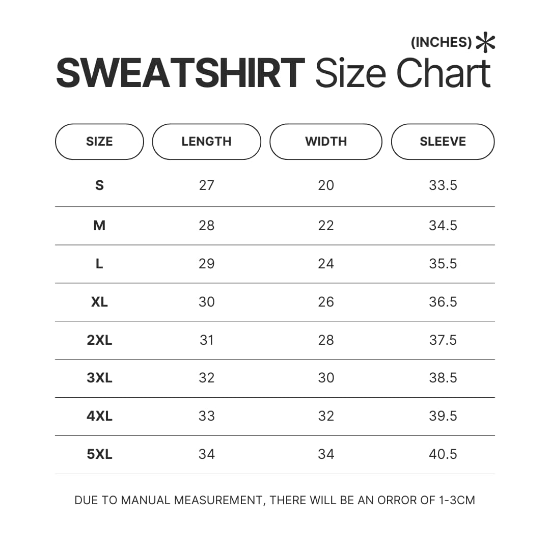 Sweatshirt Size Chart - Jhene Aiko Shop