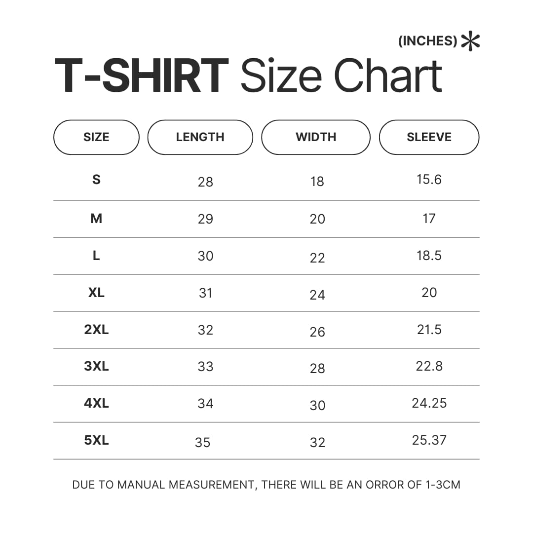 T shirt Size Chart - Jhene Aiko Shop