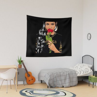 Jhene Aiko With Rose Tapestry Official Jhene Aiko Merch